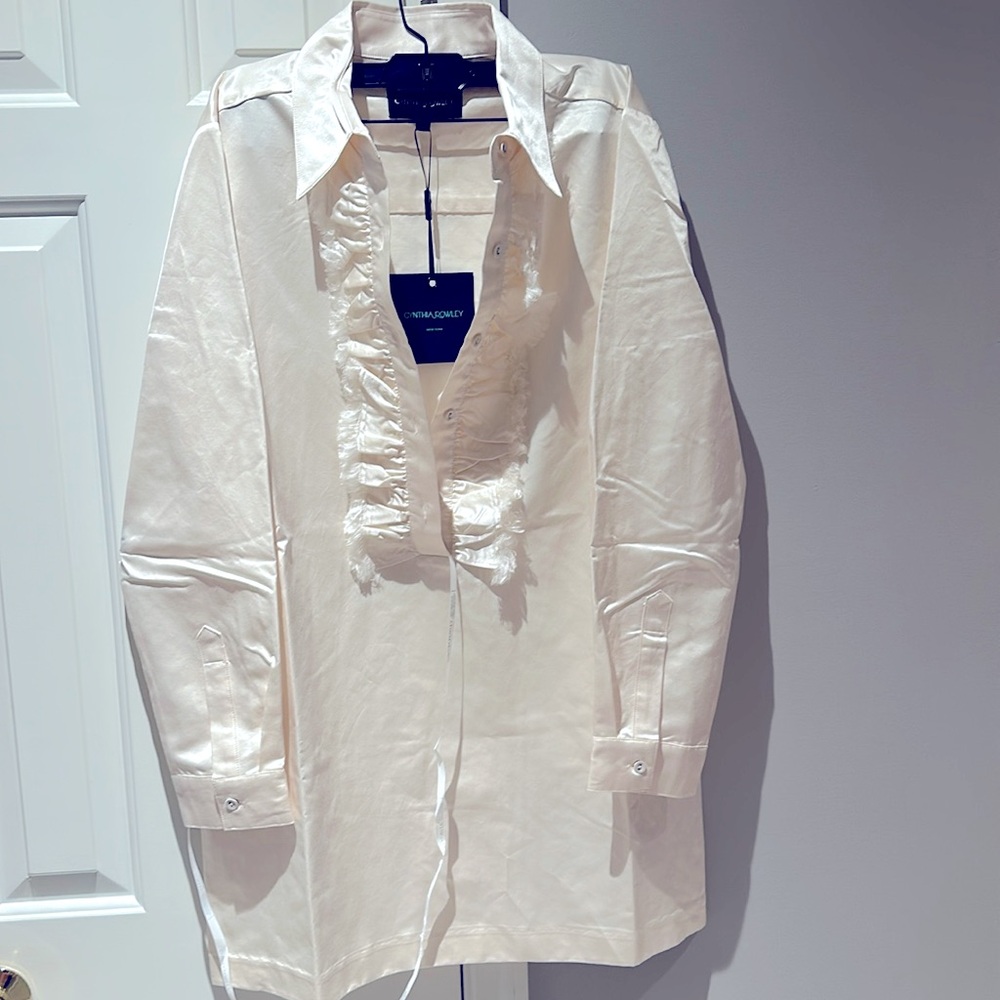 Cynthia Rowley Satin Ruffle Dress